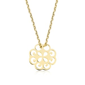 Colier argint placat cu aur galben floare DiAmanti G0071_NG-DIA (Argint 925‰ 1,5 g.)